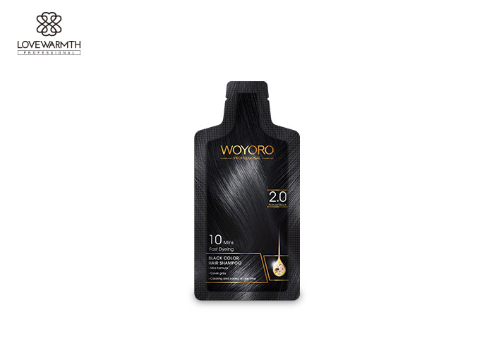 2.0 प्राकृतिक काले बालों का रंग शैम्पू ग्रे बाल कवर कम अमोनिया के लिए